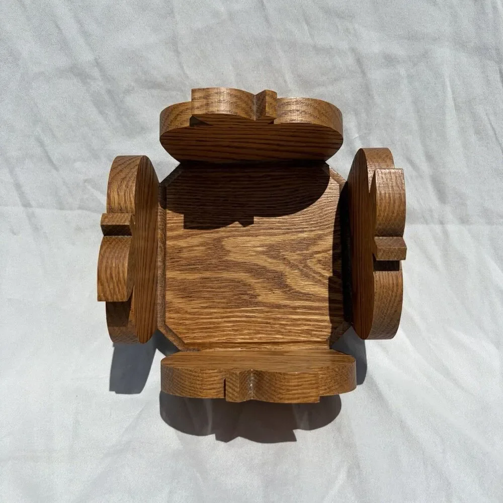 Vintage Wooden Apple-Shaped Coaster Holder / Country Kitchen Cottagecore Granny